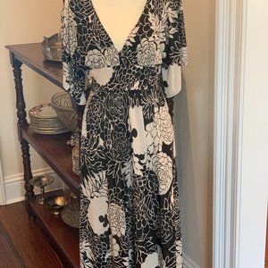 Tibi black and cream floral dress